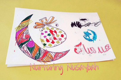 free printable by ayeina eid mubarak card to color for kids