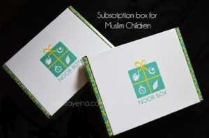 crowdfunded islamic project, subscription box for muslim kids, muslim homeschooling, muslim homeschooler, product photography of a box, box green logo, islamic pattern product, science for muslim children, halal edutainment for kids, islam for young minds