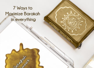 10 Ways to Increase Barakah In Your Life printed pastel planner inside the productivity journal for Muslims (whiteboard binder)