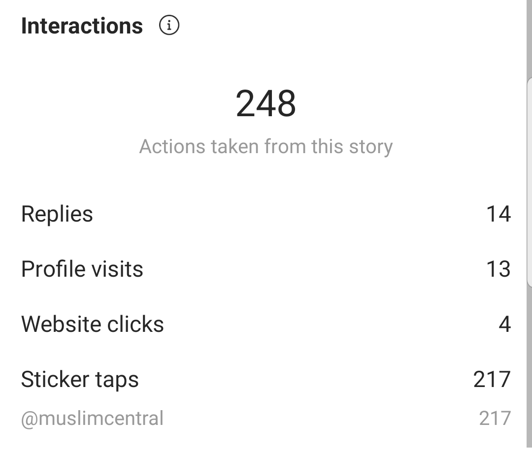 muslimcentral ad IG story 24hr stats
