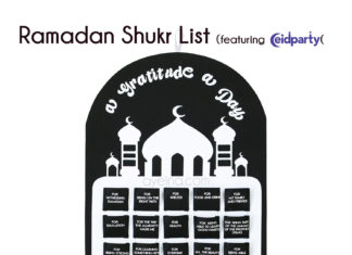A Hadith A Day (Free Ramadan Printable for a Gratitude Calendar) eid party featured image shukr a day ahadith free printable