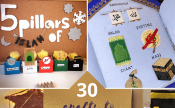 30 Crafts to Teach Kids 5 Pillars of Islam 5 pillars of islam craft for muslim kids