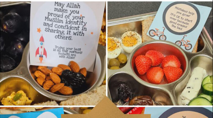 Cute Islamic Lunch Box Notes To Help Your Child Feel Connected To You And Their Faith islamic lunch box notes in healthy food for Muslim kids in stainless steel container with compartments