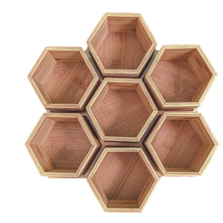HIVE - rotating wooden organizer with removable sections - by SUDDOL