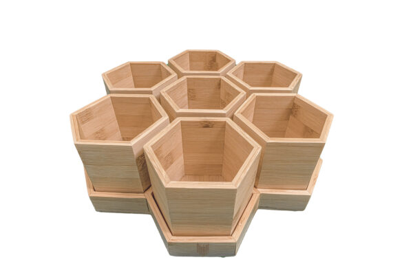 HIVE - rotating wooden organizer with removable sections - by SUDDOL