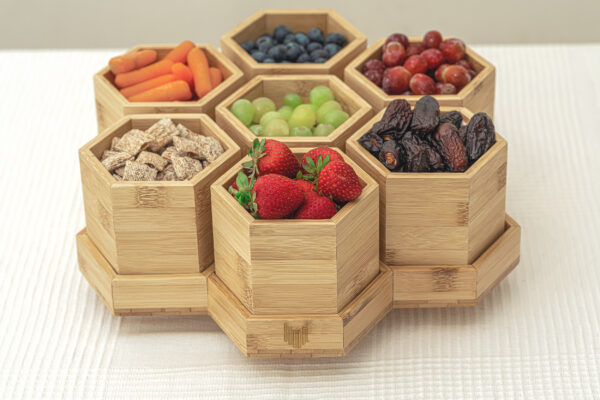 HIVE - rotating wooden organizer with removable sections - by SUDDOL