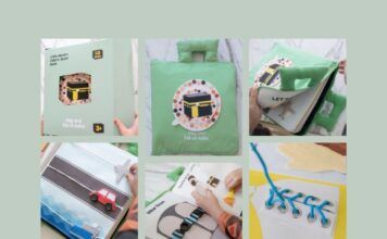 Hajj and Eid-ul-Adha – Fabric Quiet Book for Muslim Kids hajj and eid ul adha fabric book for muslim kids quiet book soft busy book green kabah islamic craft activity