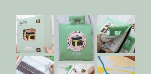 hajj and eid ul adha fabric book for muslim kids quiet book soft busy book green kabah islamic craft activity